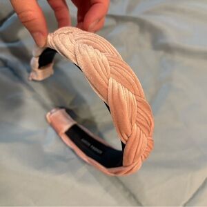 Kendra Scott Velvet Braided Light Pink Headband